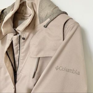Slim fit long Columbia rain jacket